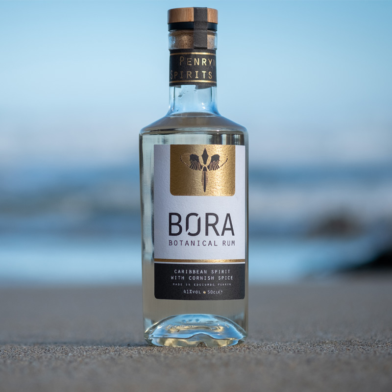 Bora on beach with out of focus waves behind