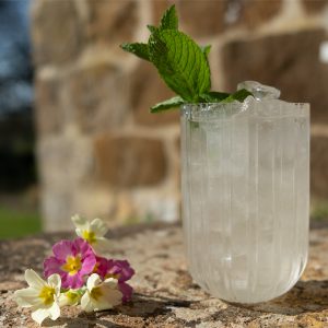 BORA Daquiri with sprig of lime and blossom flowers